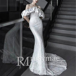 Sparkly Sequin Lace Mermaid & Trumpet Wedding Dresses