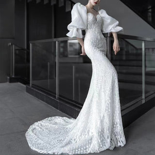 Sparkly Sequin Lace Mermaid & Trumpet Wedding Dresses