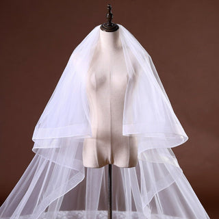 Long Head Veil with Lace-Flowers Attached - Rosymae