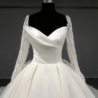 Organza Long Sleeve BallGown Bridal Queen-ann Wedding Dress