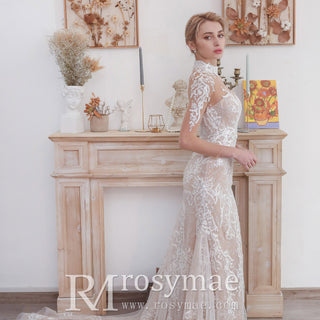 long-sleeve-mesh-wedding-gown