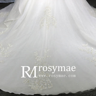 Long Sleeve Queen-ann Neckline Wedding Dresses with Keyhole - Rosymae