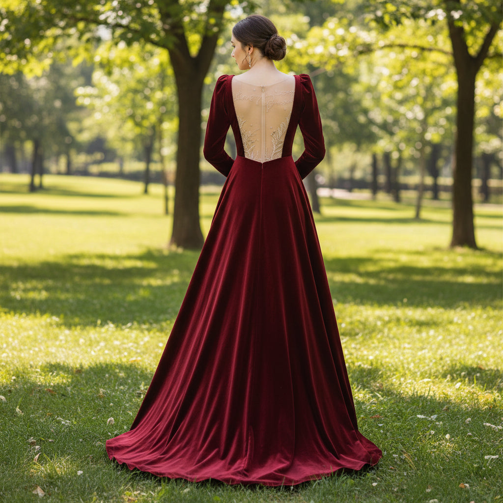 Velvet Formal Dresses and Evening Gowns for Women Long Sleeve – Rosymae Velvet Formal Dresses and Evening Gowns for Women Long Sleeve – Rosymae