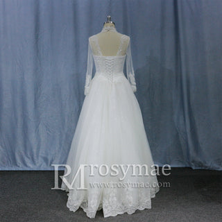 see-through-long-sleeves-wedding-gown