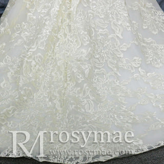 Luxury Beaded Wedding Dresses Off the Shoulder Lace Bridal Gowns - Rosymae