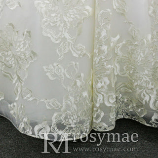 Luxury Beaded Wedding Dresses Off the Shoulder Lace Bridal Gowns - Rosymae