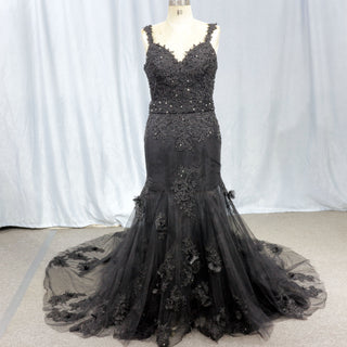 mermaid-black-wedding-dress