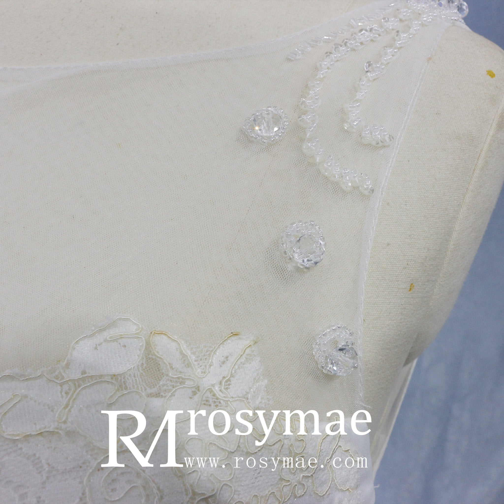 Mermaid Floral Lace High Low Wedding Dress with Tank Sleeves - Rosymae