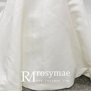 Mermaid Satin Wedding Dress with Tank Straps and Deep V Neck - Rosymae