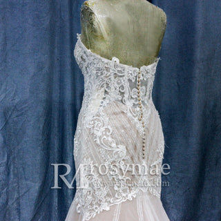 Mermaid Wedding Dress with Dramatic Long Train Bridal Gown - Rosymae