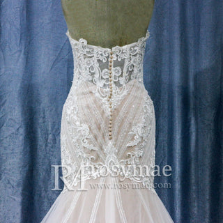 Mermaid Wedding Dress with Dramatic Long Train Bridal Gown - Rosymae