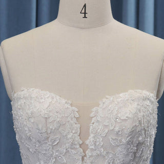 Modest Spaghetti Strap Mermaid Lace Bridal Wedding Dress - Rosymae