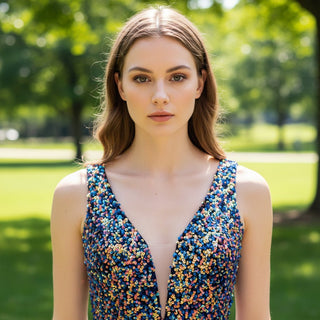 Multicolor Sequin Dress Long Womens Formal & Evening Gowns - Rosymae
