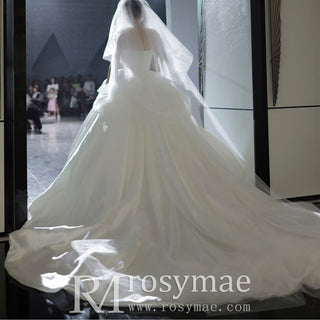 Plain Satin Off the Shoulder Wedding Dress A-line Bridal Gown
