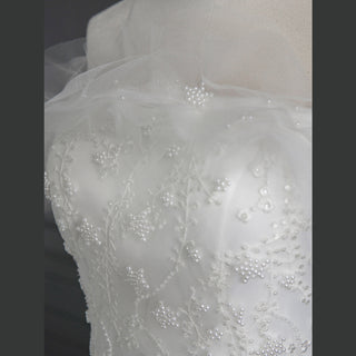 A-line Off Shoulder Wedding Dresses With Multi Level Tulle