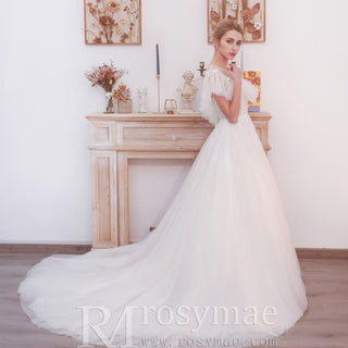 Off-The-Shoulder A-Line Princess Wedding Dresses - Rosymae