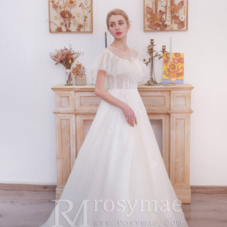 Off-The-Shoulder A-Line Princess Wedding Dresses - Rosymae