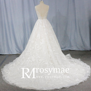 Off The Shoulder Backless Lace Bridal Wedding Dress - Rosymae