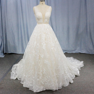 Off The Shoulder Backless Lace Bridal Wedding Dress - Rosymae