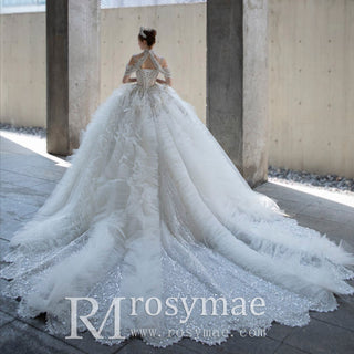 Luxury Quality Beaded Wedding Dresses Princess Bridal Gowns