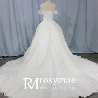 Off the Shoulder Ballgown Wedding Dresses Princess Wedding Gowns - Rosymae