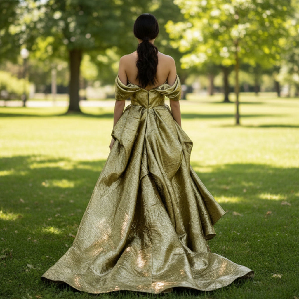 Olive Off the Shoulder Hi Lo Formal Dresses Party Gowns Olive / 2 Olive Off the Shoulder Hi Lo Formal Dresses Party Gowns Olive / 2