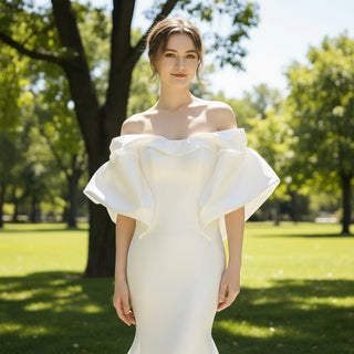 Off the Shoulder Mermaid Style Bridal Gowns Wedding Dresses - Rosymae