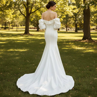 Off the Shoulder Mermaid Style Bridal Gowns Wedding Dresses - Rosymae