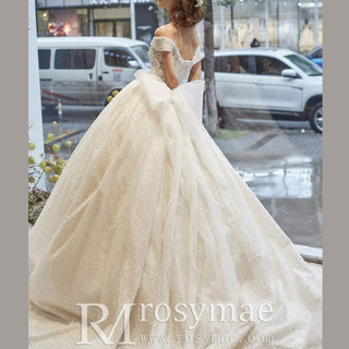 Off-Shoulder Wedding Dresses and Bridal Gowns with Sequined