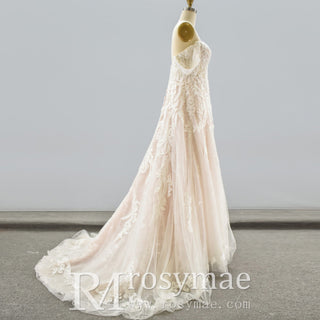 Off the Shoulder Sweetheart A-Line Wedding Dress for Bride - Rosymae