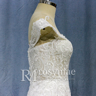 Off the Shoulder Trumpet Wedding Dresses Corset Back - Rosymae