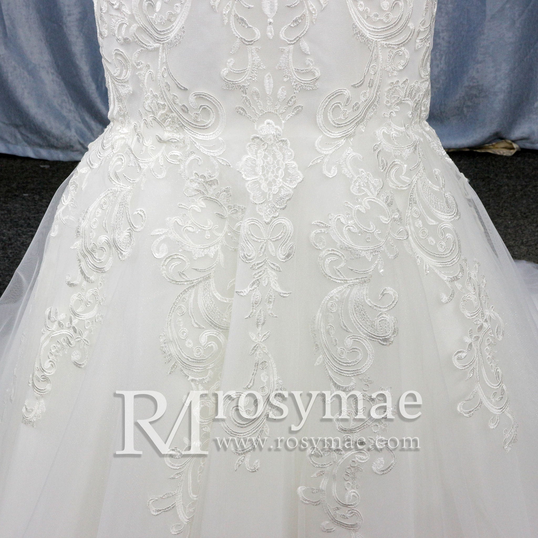 Off the Shoulder Trumpet Wedding Dresses Corset Back - Rosymae