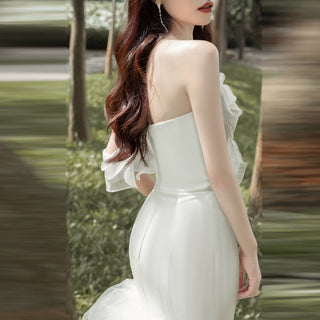 Asymmetrical Wedding Dresses for Fashion Bride with Mermaid Skirt