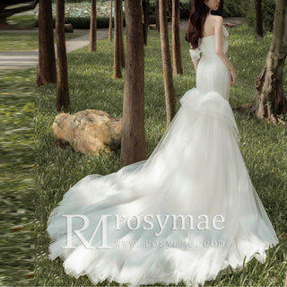 Asymmetrical Wedding Dresses for Fashion Bride with Mermaid Skirt