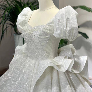 Princess Cap Sleeves Ball Gowns Backless Wedding Dresses - Rosymae