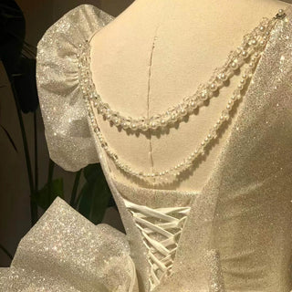 Princess Cap Sleeves Ball Gowns Backless Wedding Dresses - Rosymae