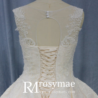 Princess Lace Sweetheart Neckline Ballgown Wedding Dress - Rosymae
