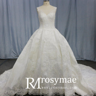Princess Lace Sweetheart Neckline Ballgown Wedding Dress - Rosymae