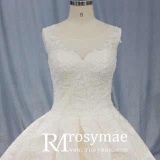Princess Lace Sweetheart Neckline Ballgown Wedding Dress - Rosymae