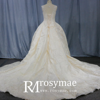 Princess Lace Sweetheart Neckline Ballgown Wedding Dress - Rosymae