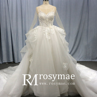 Princess Long Sleeve Ballgown Wedding Dresses & Bridal Gowns - Rosymae