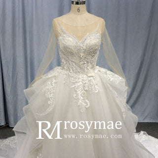 Princess Long Sleeve Ballgown Wedding Dresses & Bridal Gowns - Rosymae
