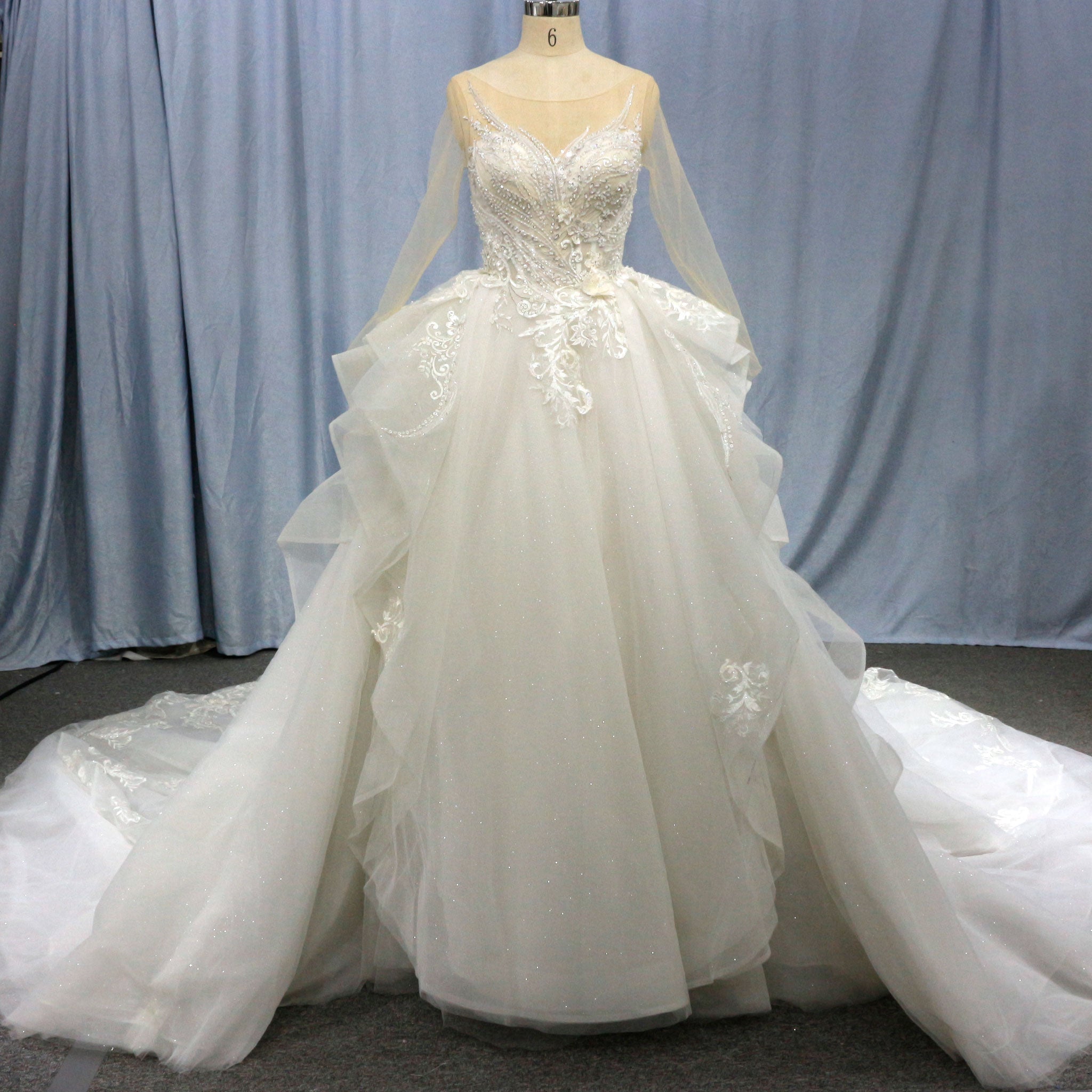Princess Long Sleeve Ballgown Wedding Dresses & Bridal Gowns - Rosymae