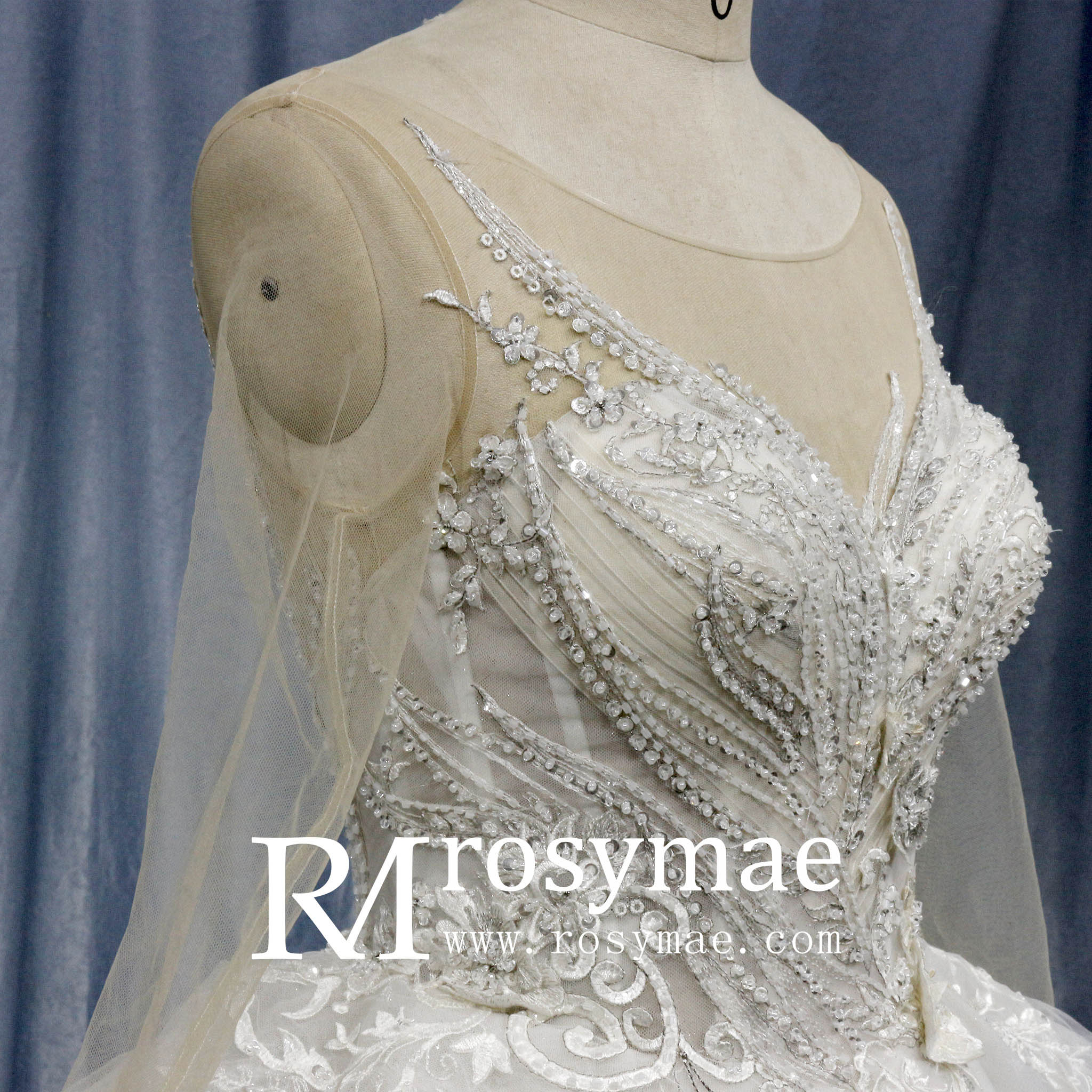 Princess Long Sleeve Ballgown Wedding Dresses & Bridal Gowns - Rosymae