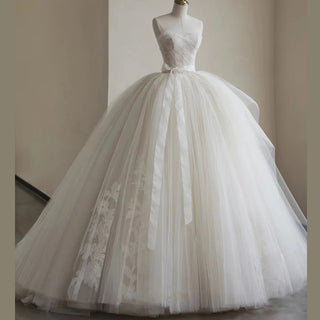 Puffy Skirt Strapless Ball Gown Bridal Wedding Dress for Women