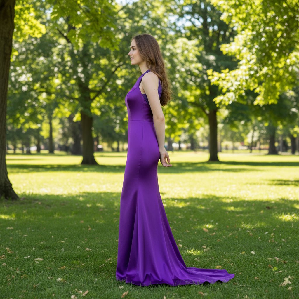 Purple Halter Dresses & Evening Prom Party Gowns for Women - Rosymae
