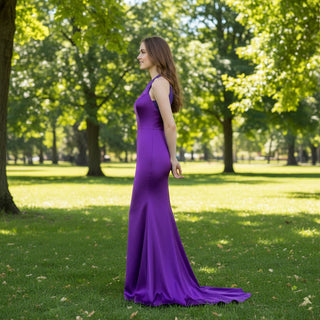 Purple Halter Dresses & Evening Prom Party Gowns for Women - Rosymae