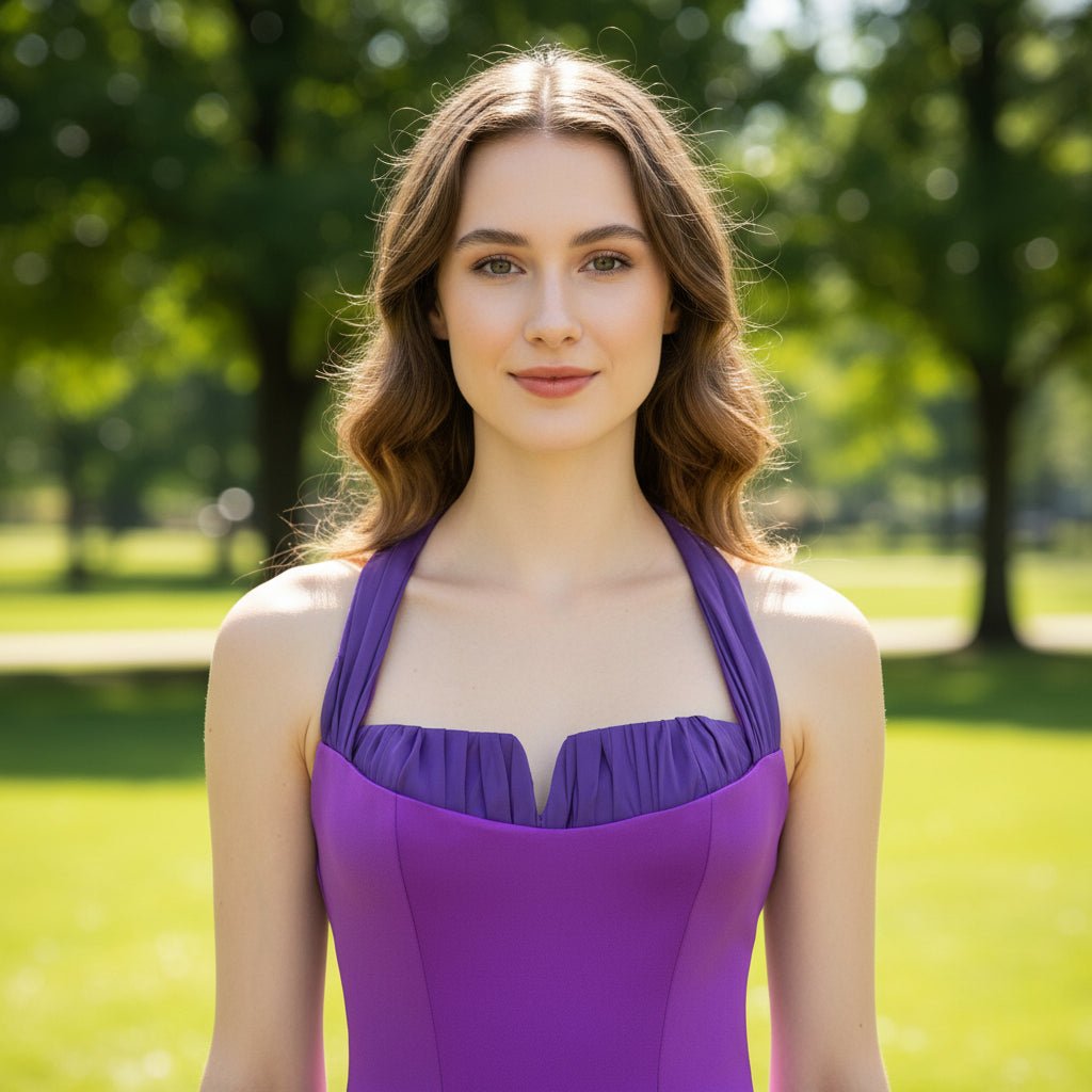 Purple Halter Dresses & Evening Prom Party Gowns for Women - Rosymae