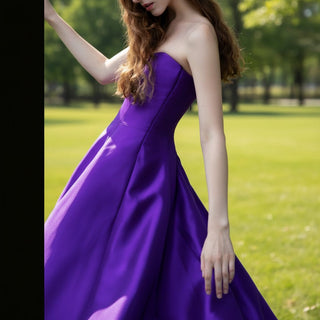 Purple Wedding Dress For Modern Romantic Bride Puffy Sleeve - Rosymae