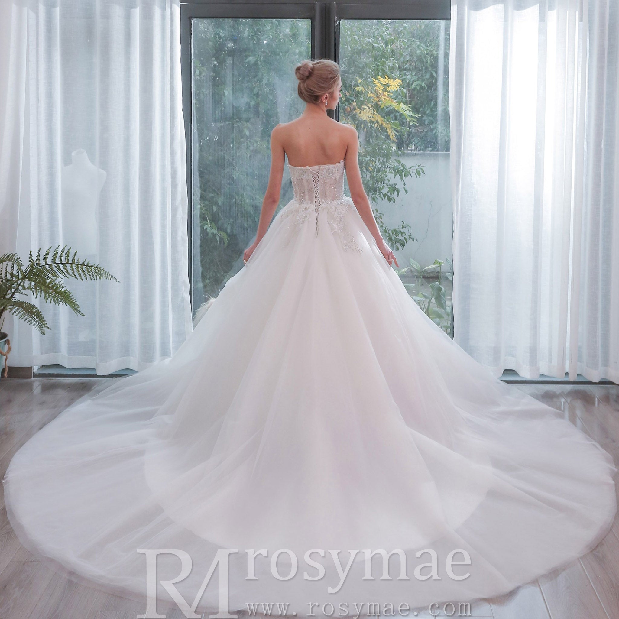 Romantic Strapless Ballgown Wedding Dress Chic and Stunning - Rosymae